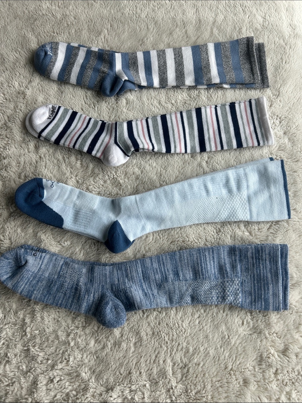Tommie Copper Blue Stripe & Solid Knee-High Compression Sock- Packable Styles